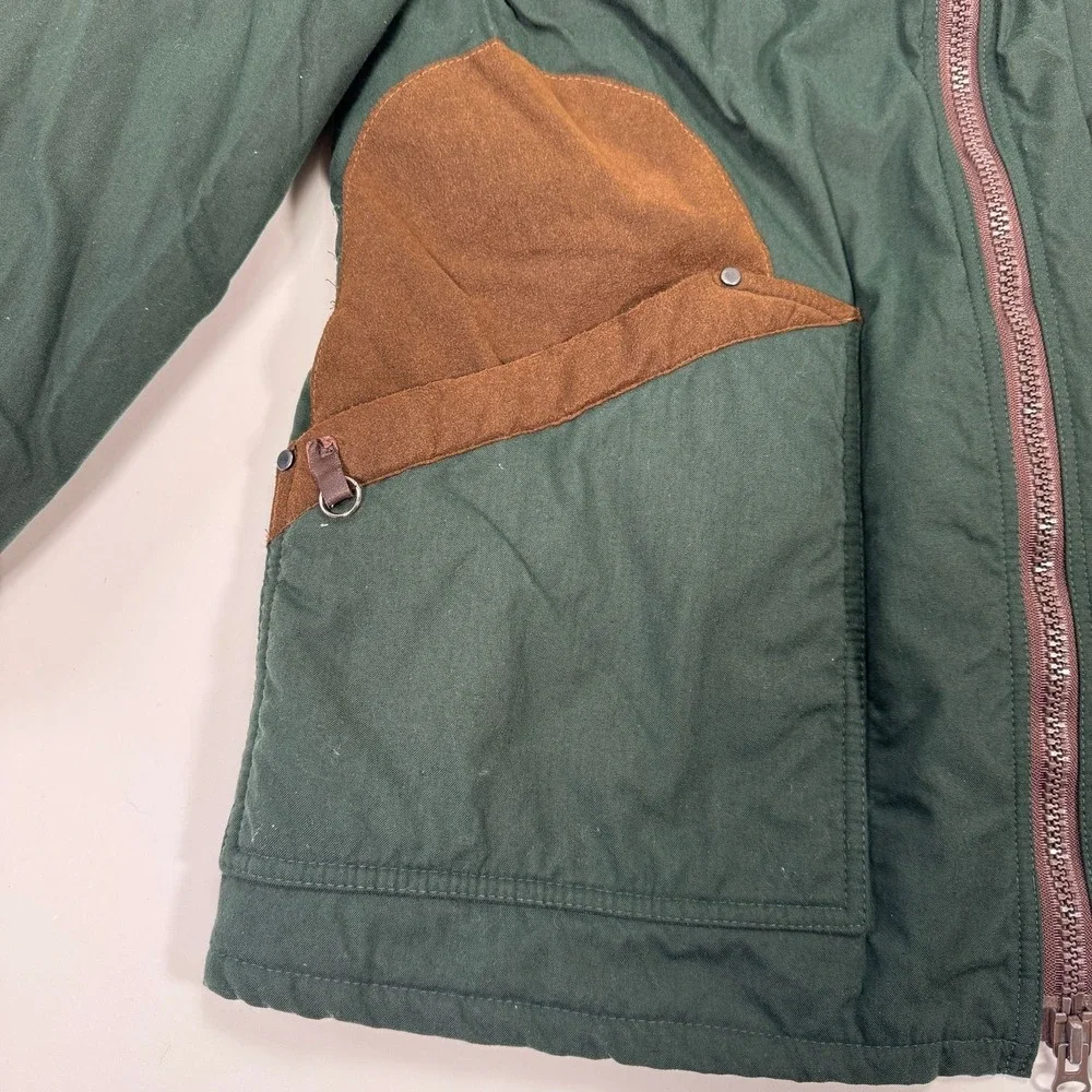 Vintage Remington Hunting Jacket Mens L Green Brown Quilted Shooting Field Coat